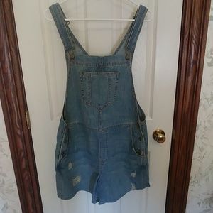 Gap denim overall shorts